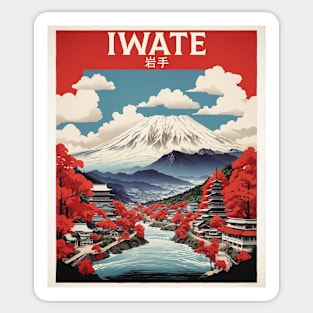 Iwate Japan Travel Vintage Tourism Poster Sticker